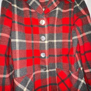 Vintage Pendleton Red and Gray Plaid Blazer